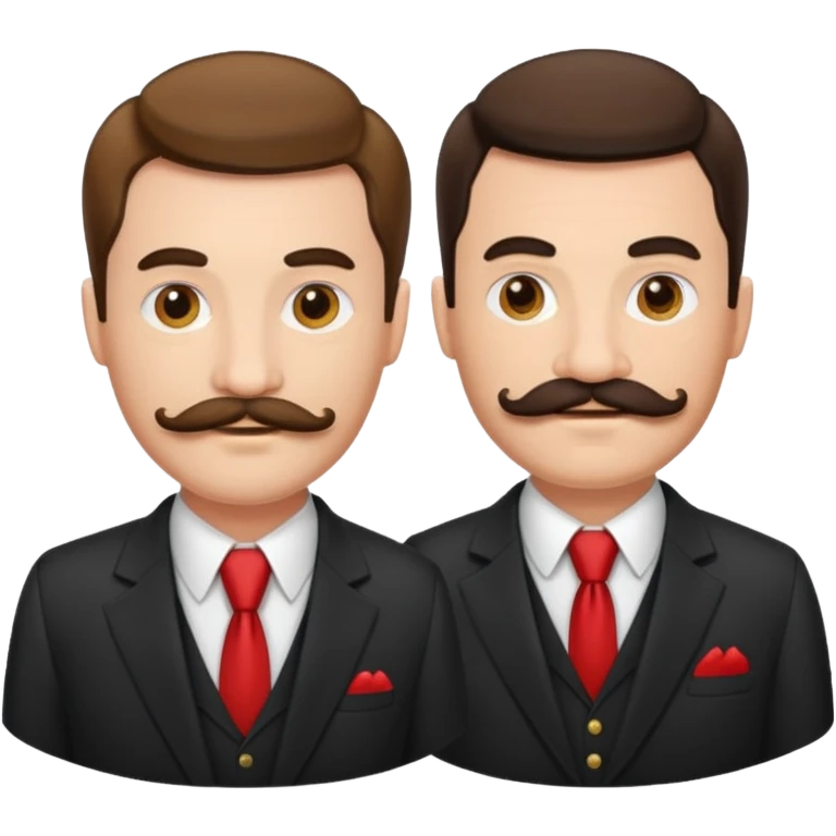 Two mustached guys with suits on  emoji
