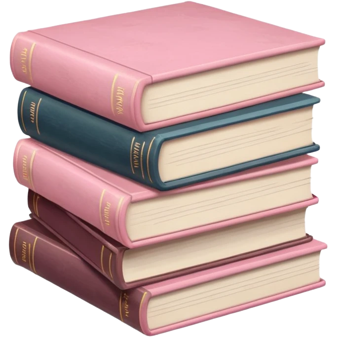 Country soft pink pile of books emoji