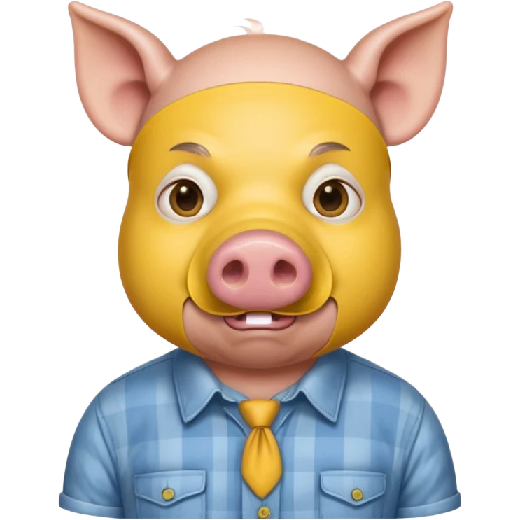 a pig with yellow mask and wearing shirt emoji