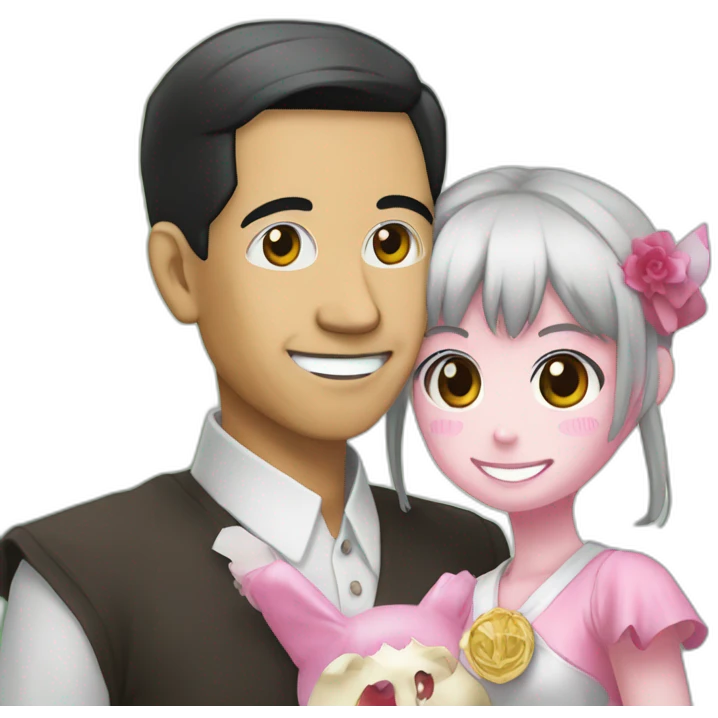 Jokowi holding anime madoka girl emoji