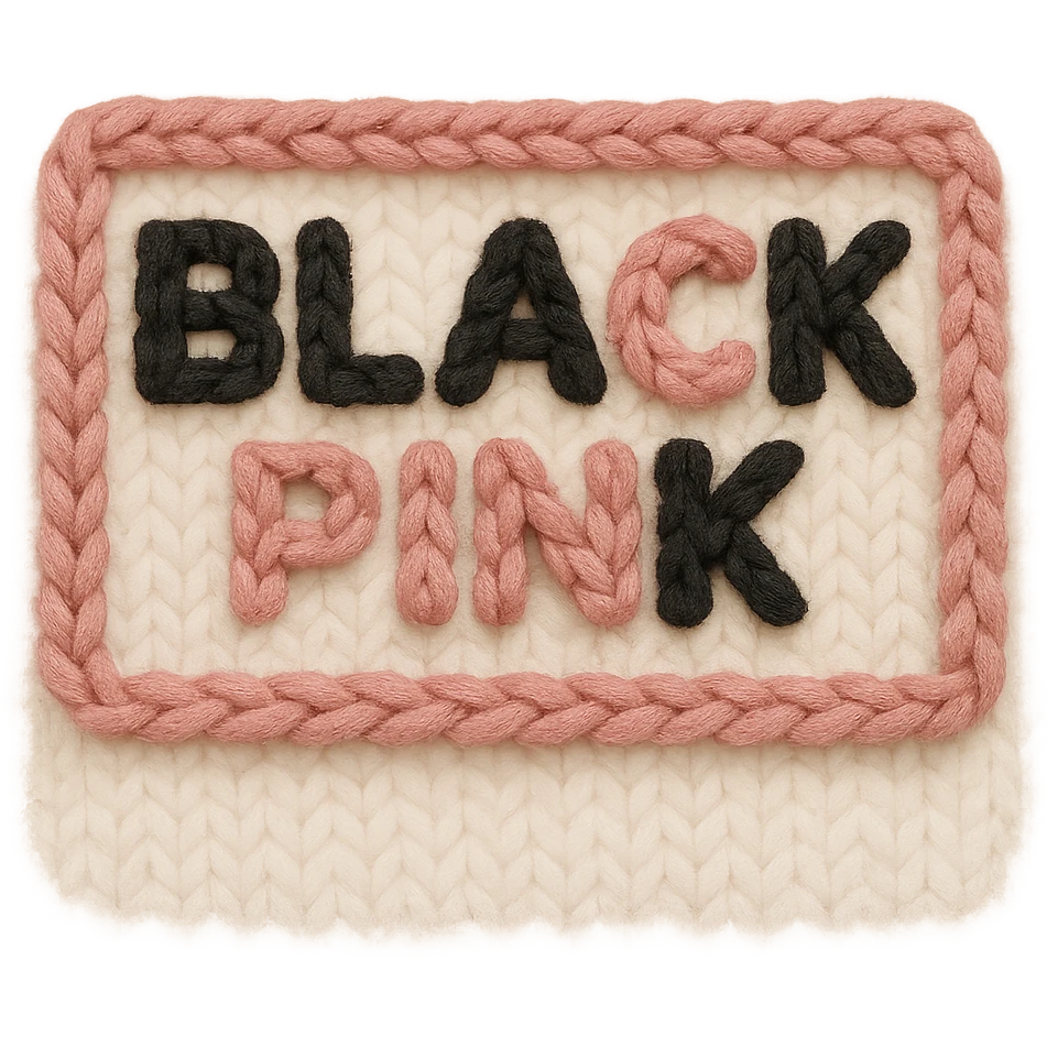Blackpink inspired icon, pink and black, cozy and handmade emoji