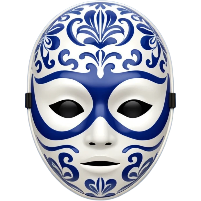 full face mask blue and white  emoji