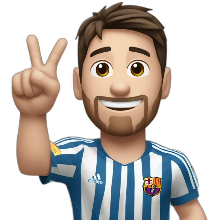 Messi Torjubel two index fingers up emoji