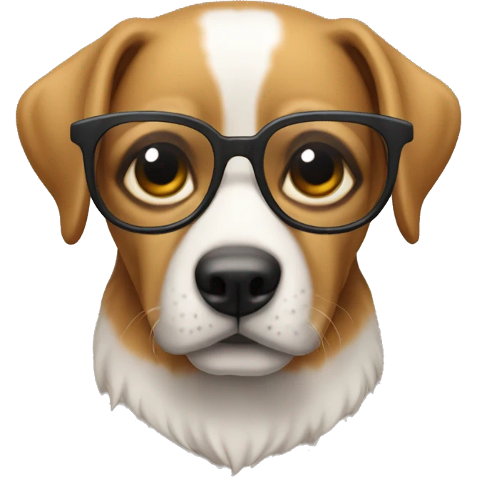 Perro con lentes  emoji