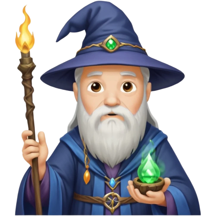 old wizard casting spells emoji