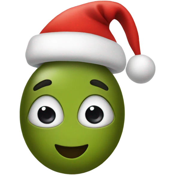olive wearing santa hat emoji