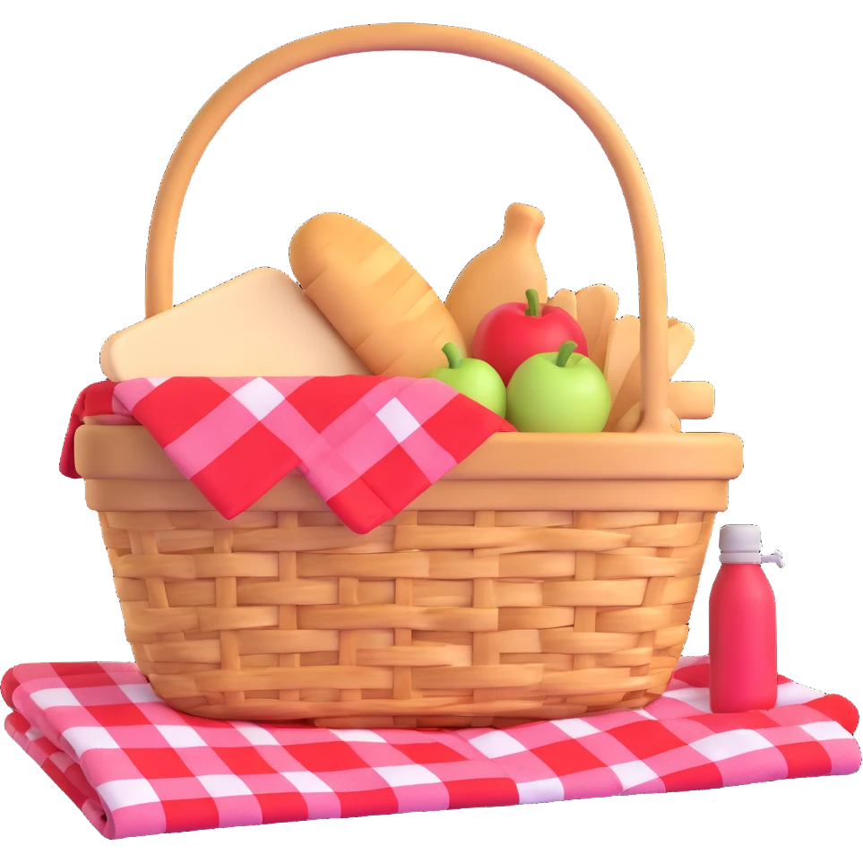 picnic basket and blanket emoji