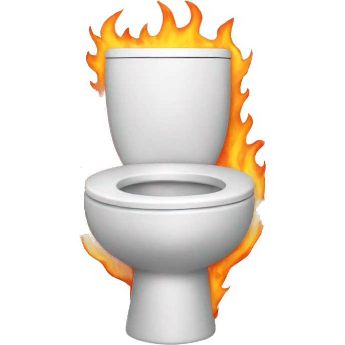 Toilet with flames emoji