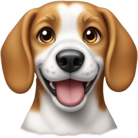 A beagle eating a bagel  emoji