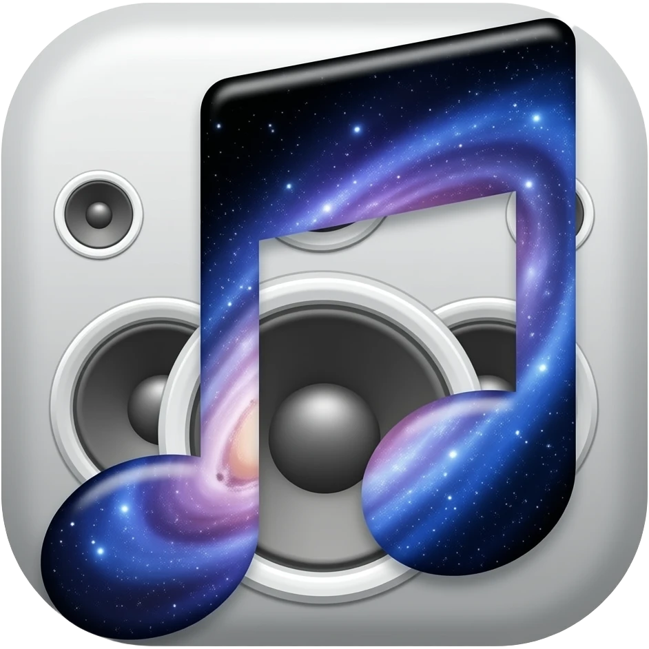 combine sound and universe  in a simple discord style emogi plus speakers at back emoji
