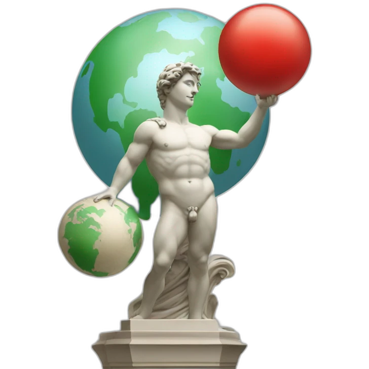 italian statue holding a globus emoji