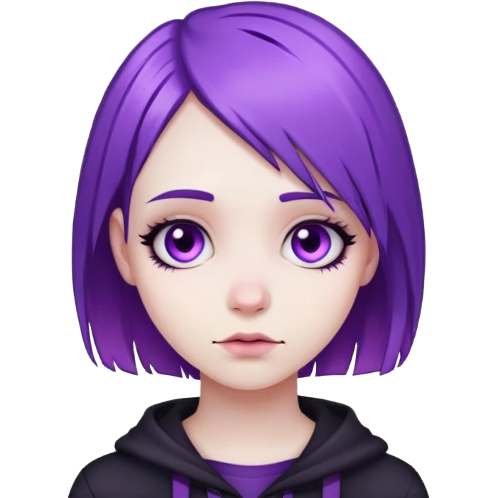 violet hair emo girl emoji