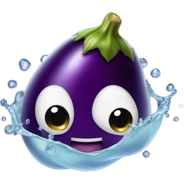 Eggplant with water emoji