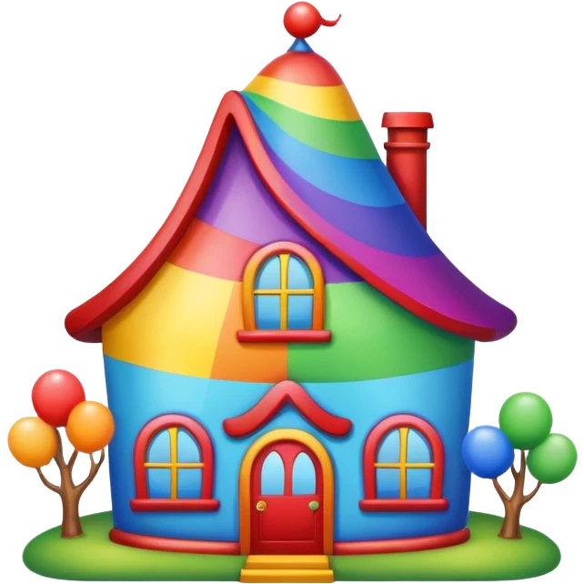 clown house rainbow emoji