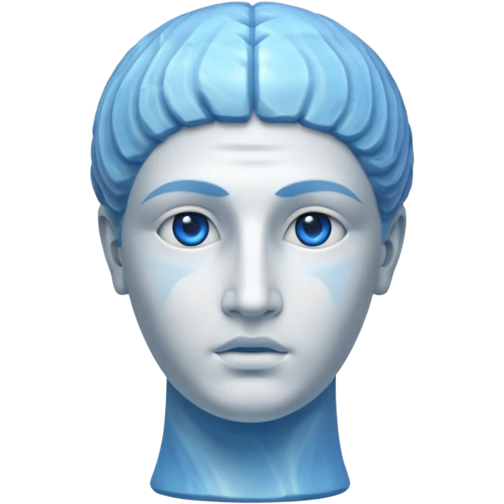 ancient greece marble sculpture head blue aura around it emoji