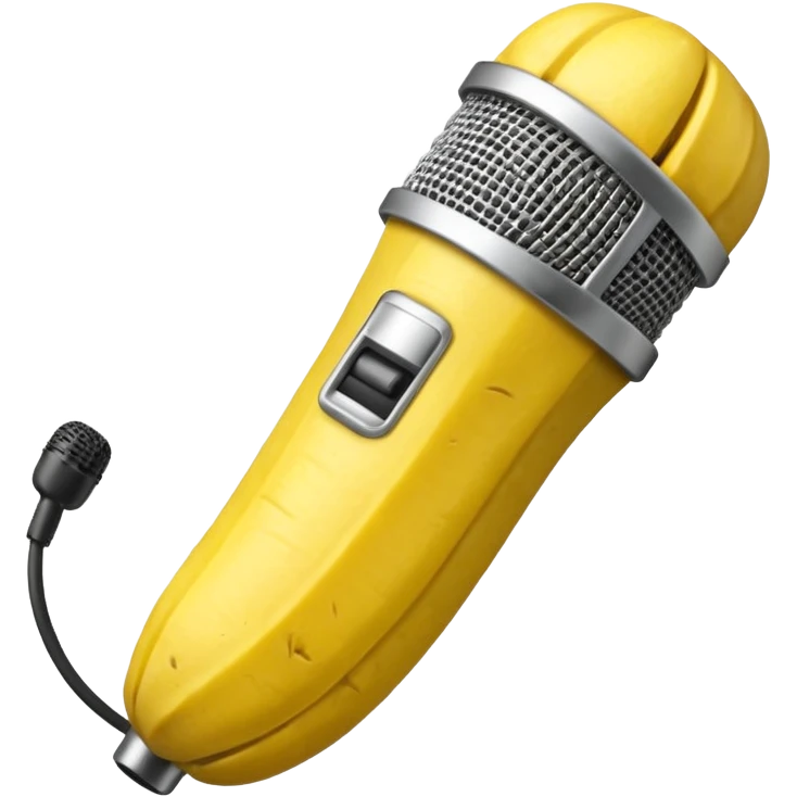 microphone made of banana emoji
