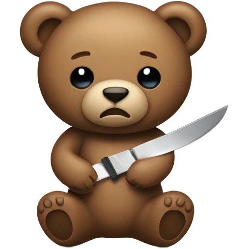 Teddy bear holding a knife emoji