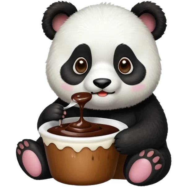 panda eating pudding emoji