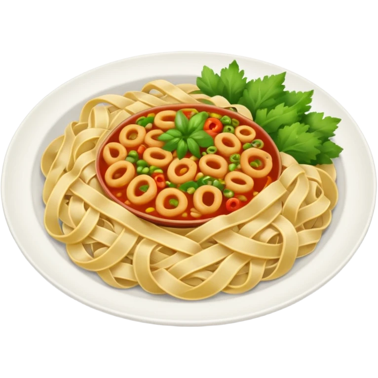 Plato de comida asiática emoji