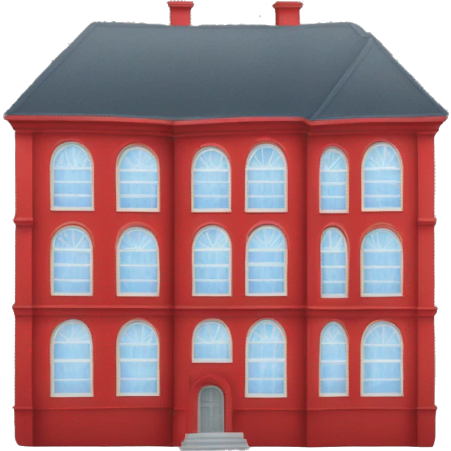 big red building with a lot of windows emoji