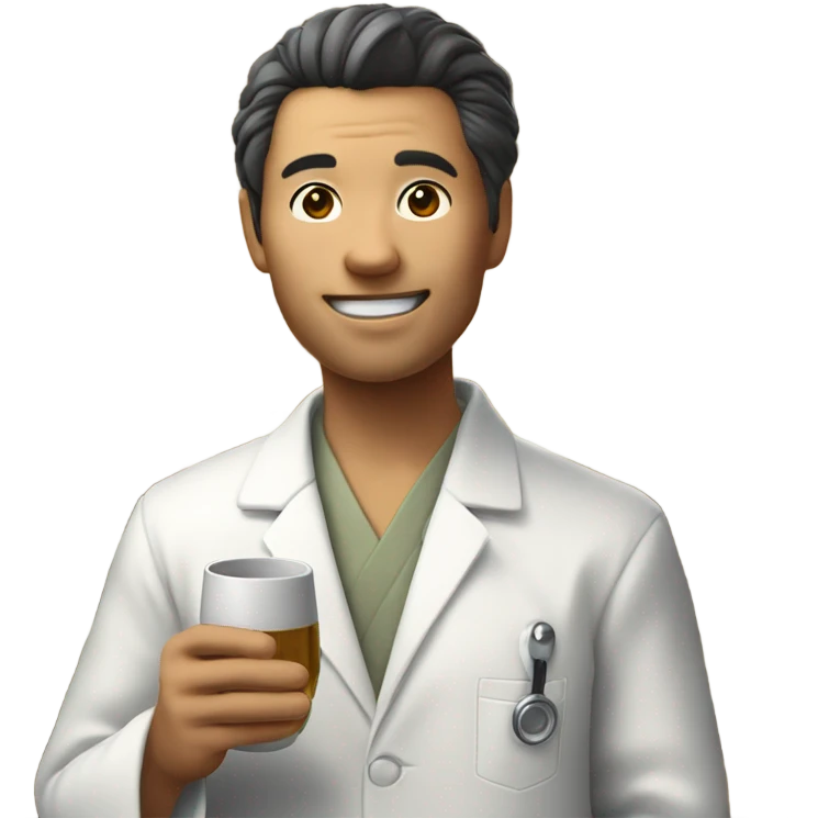 Sake drinking doctor emoji