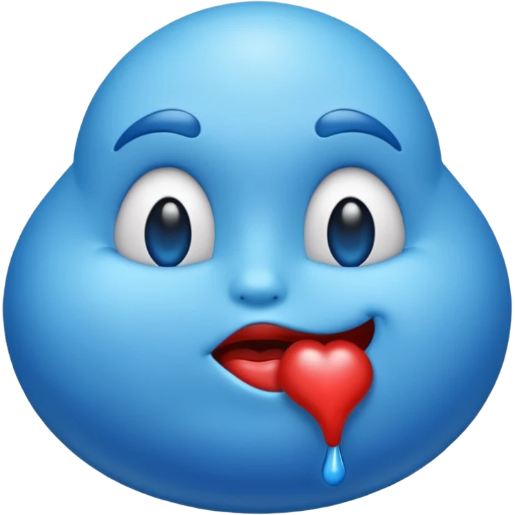 Un emoji cu un pupic albastru  emoji