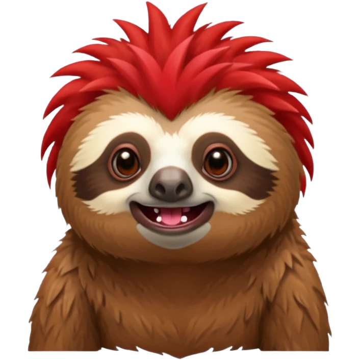 sloth with a red mohawk just the mohawk is red emoji