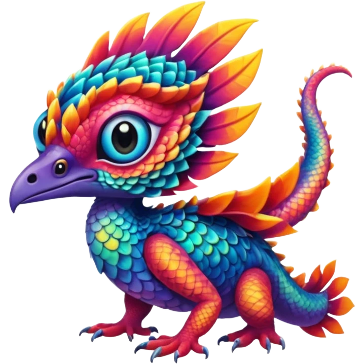 Tropical Exotic Fakémon-fantasy-creature, full body emoji
