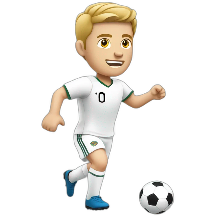White European football player shooting the ball emoji
