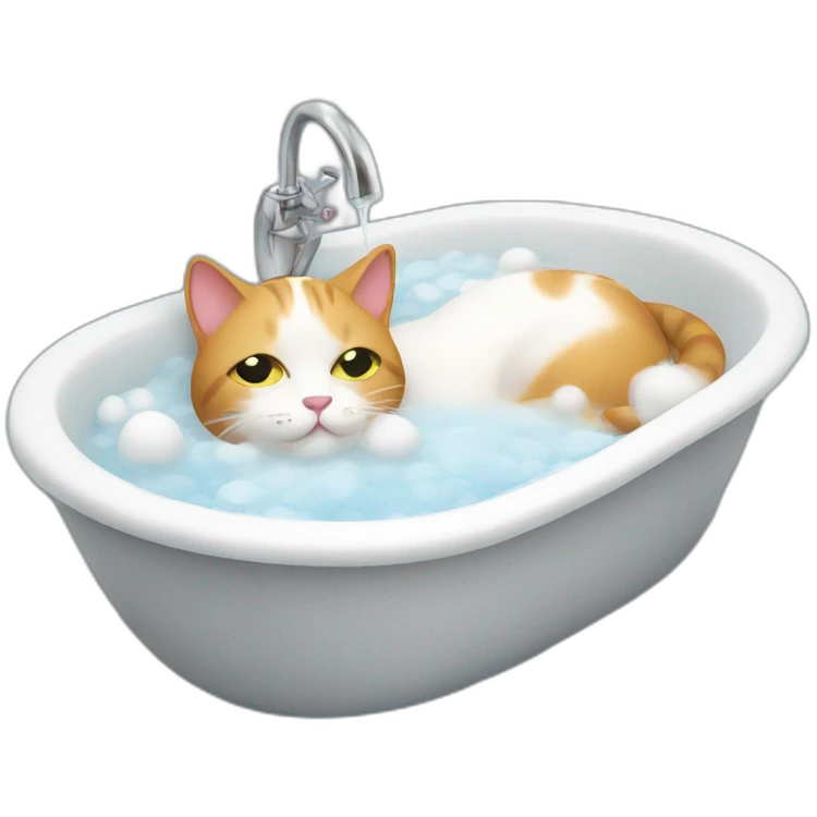 cat-in-a-bath-relaxing emoji