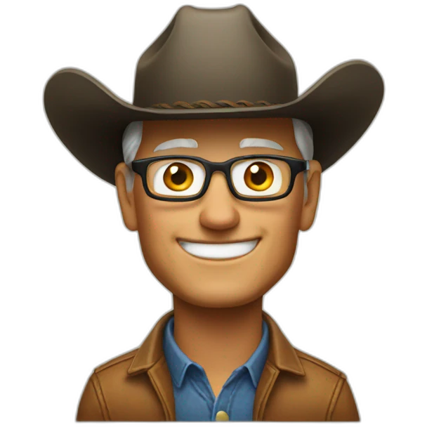 Tim Cook with a cowboy hat emoji