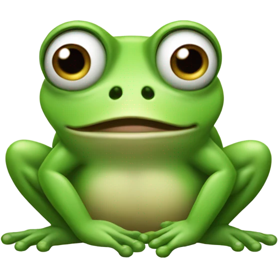 Extremely embarrassed frog emoji
