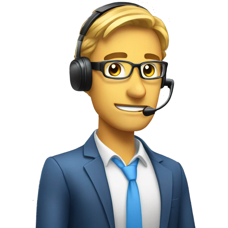 amgry sales agent making a sales call wearing a headset emoji