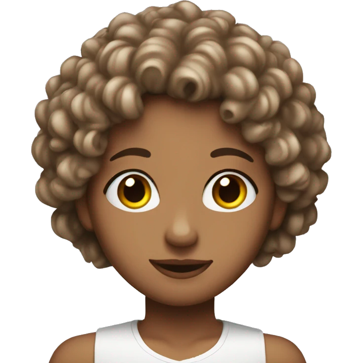 Femine,angelic,curly hair brown eyes emoji
