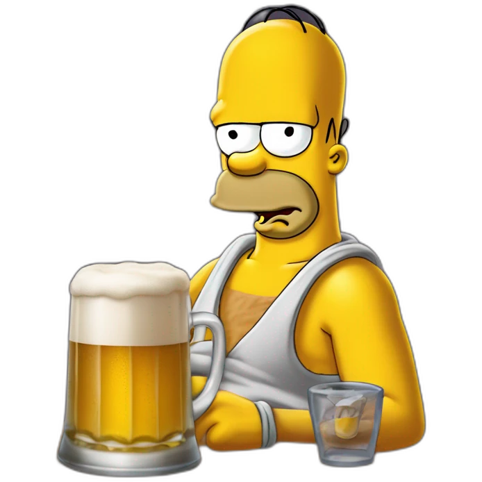 homer simpson buvant une bière emoji
