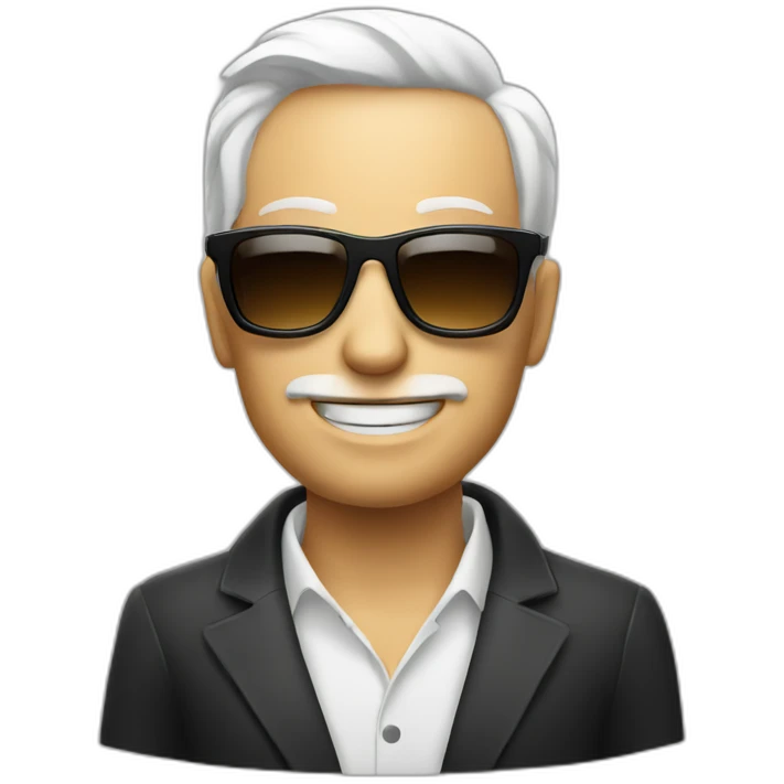 White male with sun glasses smoking a cigar emoji