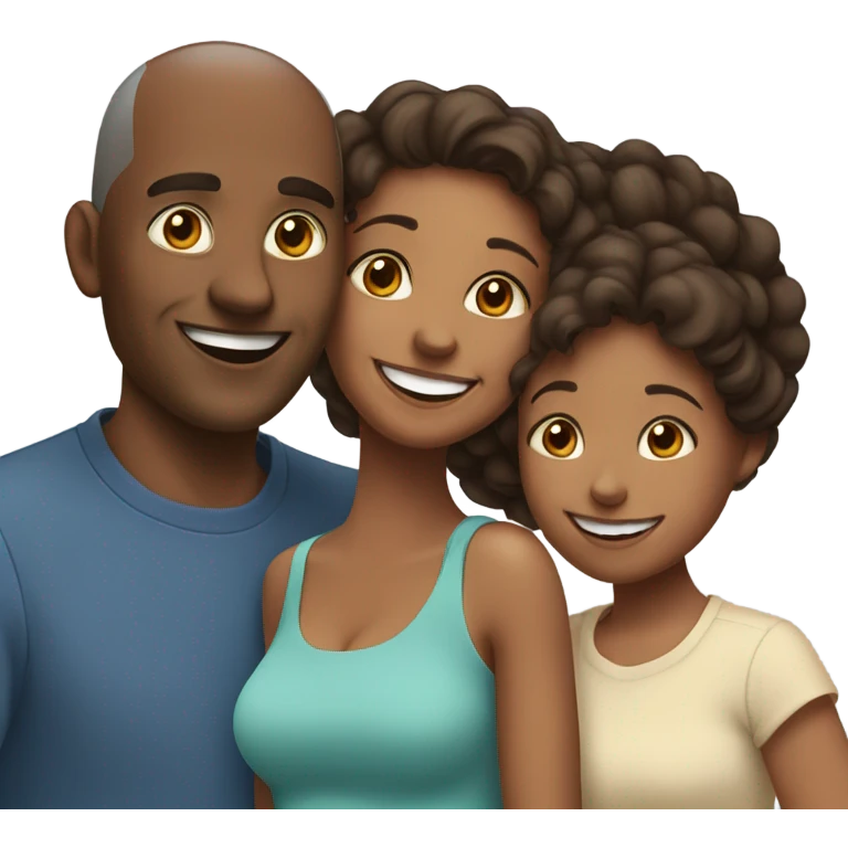 family of three: mom dad and kid (facebook style) emoji