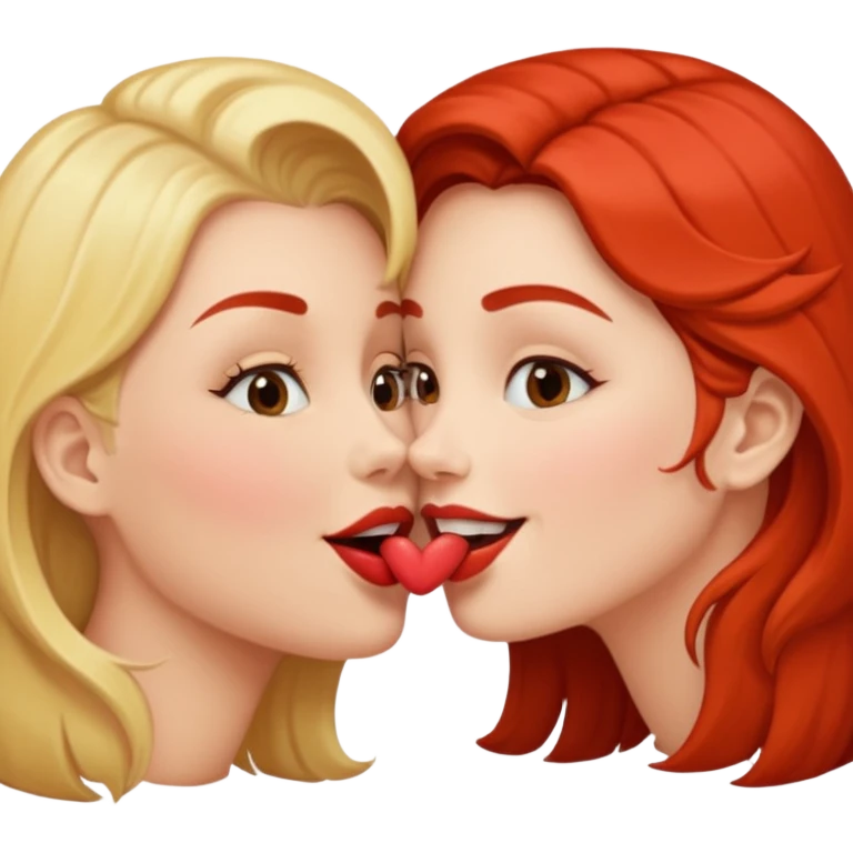 woman kissing another woman on the mouth emoji