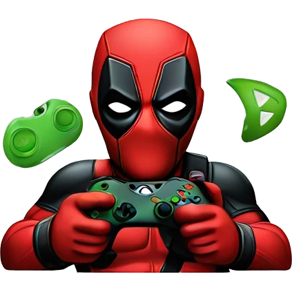 Deadpool holding xbox controller emoji