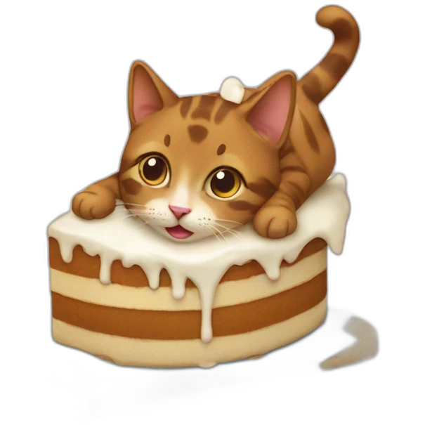 Un chat sur une tortu emoji