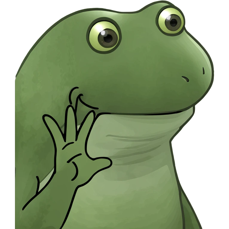 Frog waving and blowing a kiss emoji