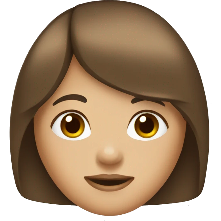 brown haired girl with bangs emoji
