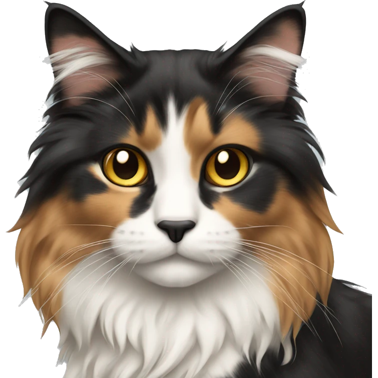 Long haired calico cat emoji