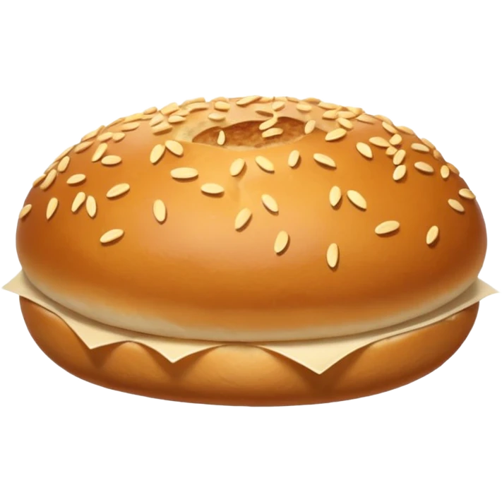 bread bun without cheese or patty emoji