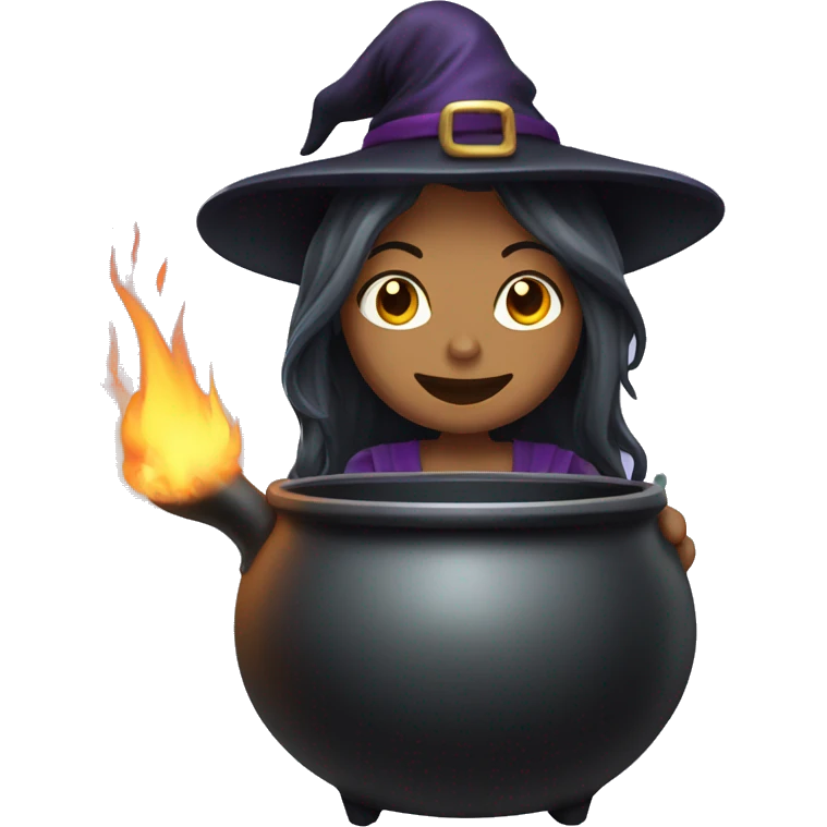 witch with cauldron casting spell emoji
