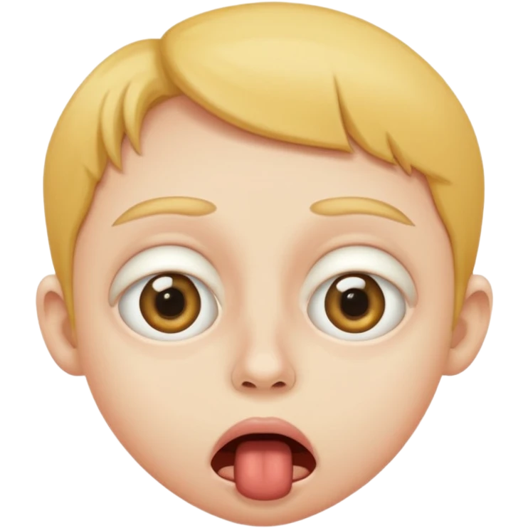 wide eyes, gagging, small mouth emoji