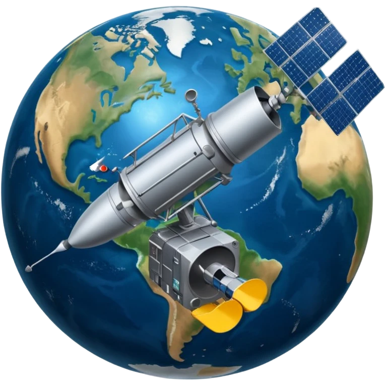 military satellite in Earth orbit emoji