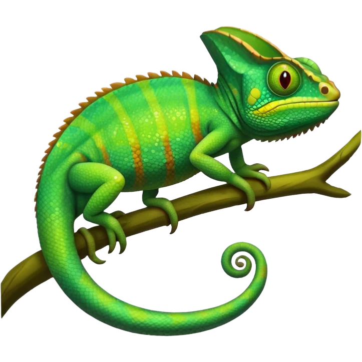A green chameleon  emoji