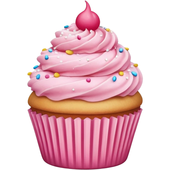 Cupcake with pink icing emoji