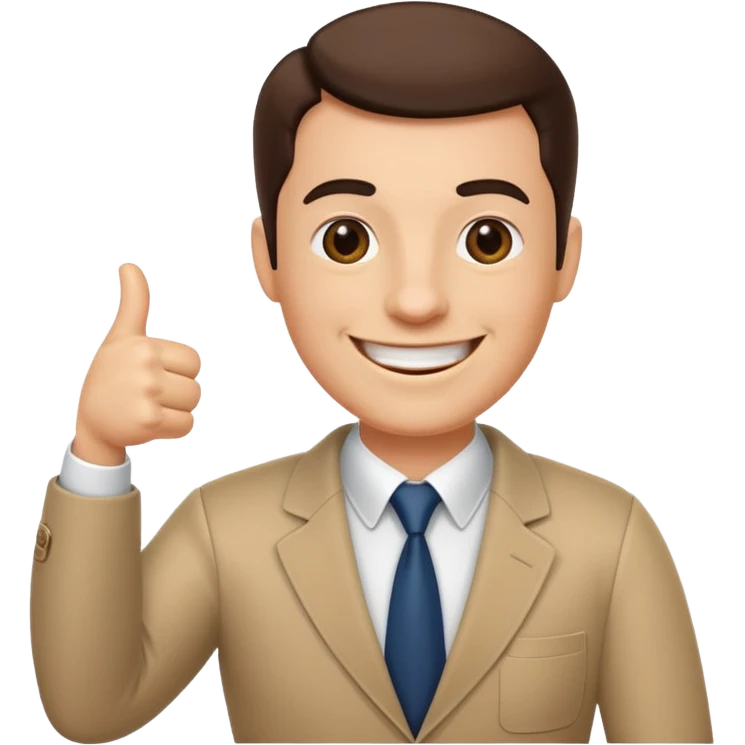 boss on a phone call, giving a thumbs up emoji